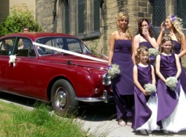 Red Daimler wedding car hire in Newark